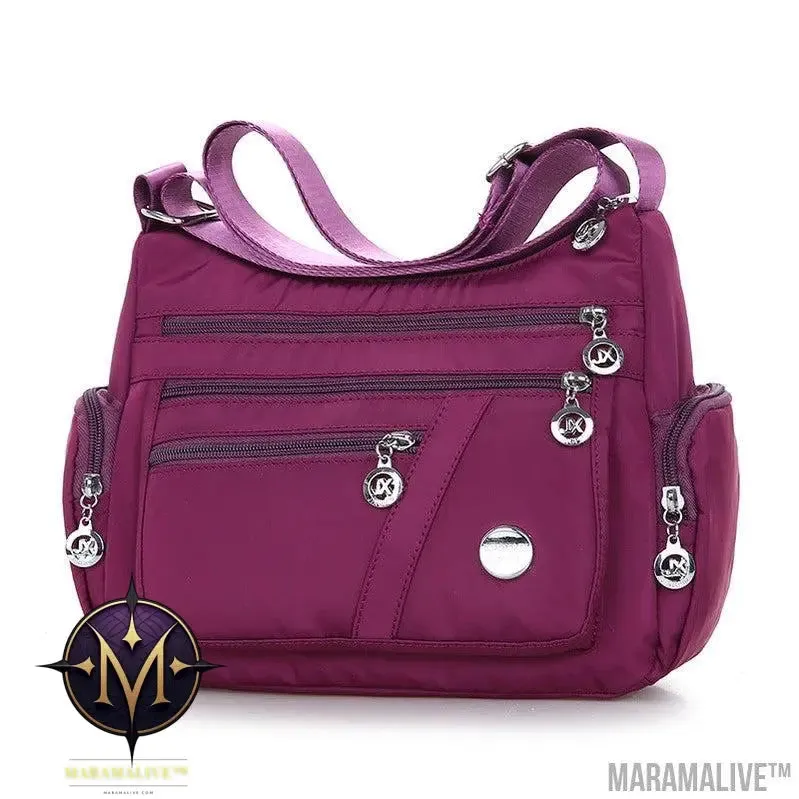 Women Shoulder Bag Multi-pocket Design Waterproof Casual High Capacity Crossbody Bag