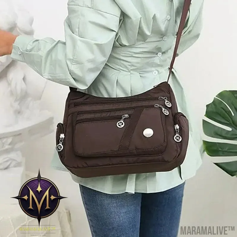 Women Shoulder Bag Multi-pocket Design Waterproof Casual High Capacity Crossbody Bag