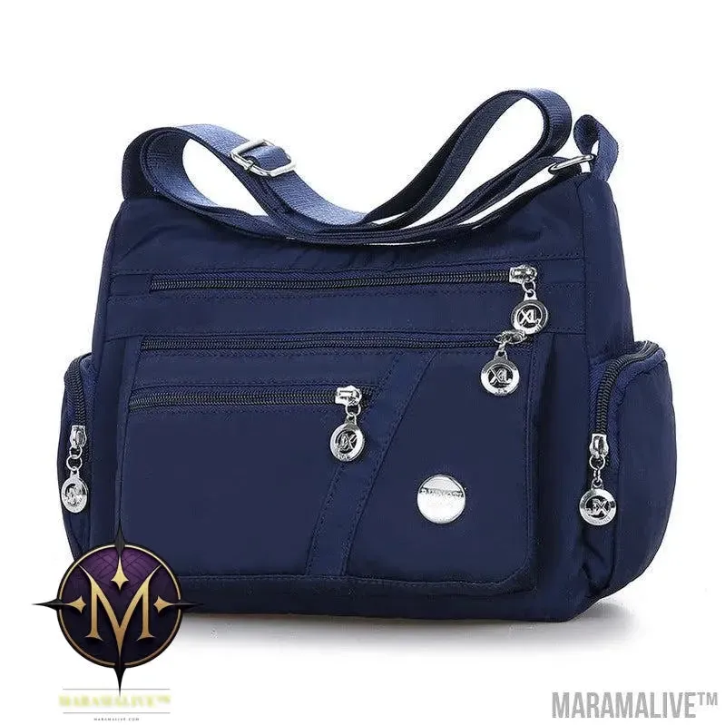 Women Shoulder Bag Multi-pocket Design Waterproof Casual High Capacity Crossbody Bag