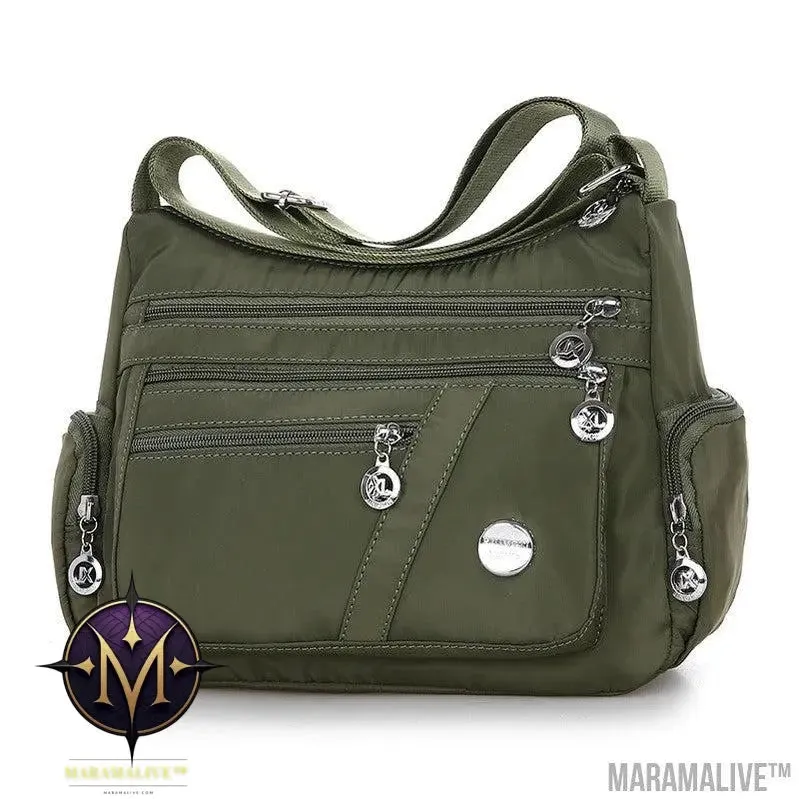 Women Shoulder Bag Multi-pocket Design Waterproof Casual High Capacity Crossbody Bag