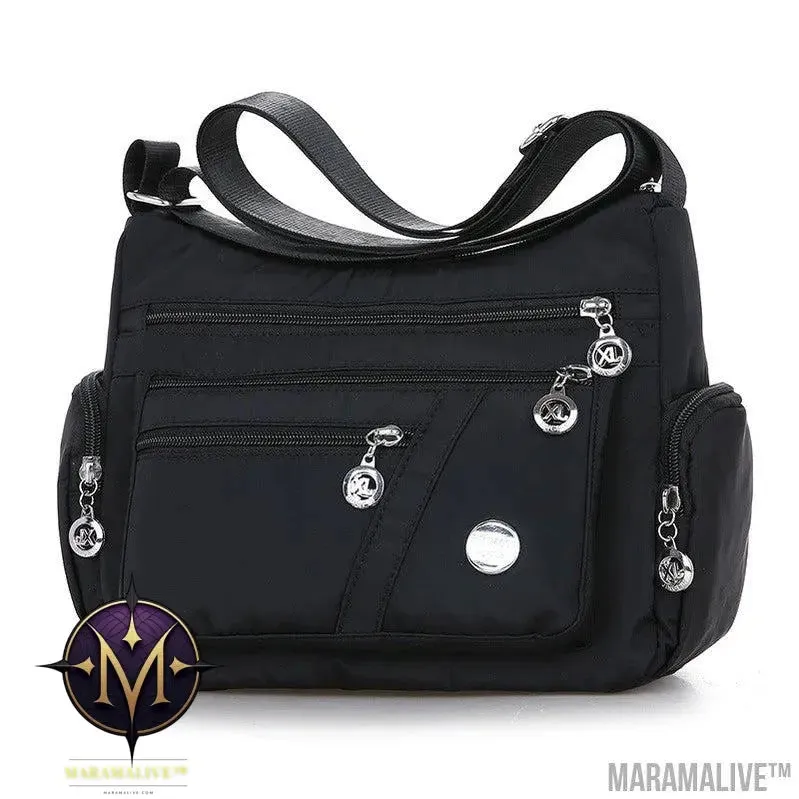 Women Shoulder Bag Multi-pocket Design Waterproof Casual High Capacity Crossbody Bag