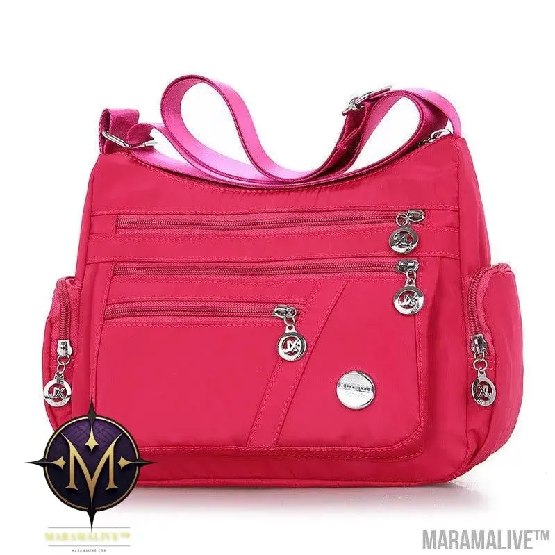 Women Shoulder Bag Multi-pocket Design Waterproof Casual High Capacity Crossbody Bag