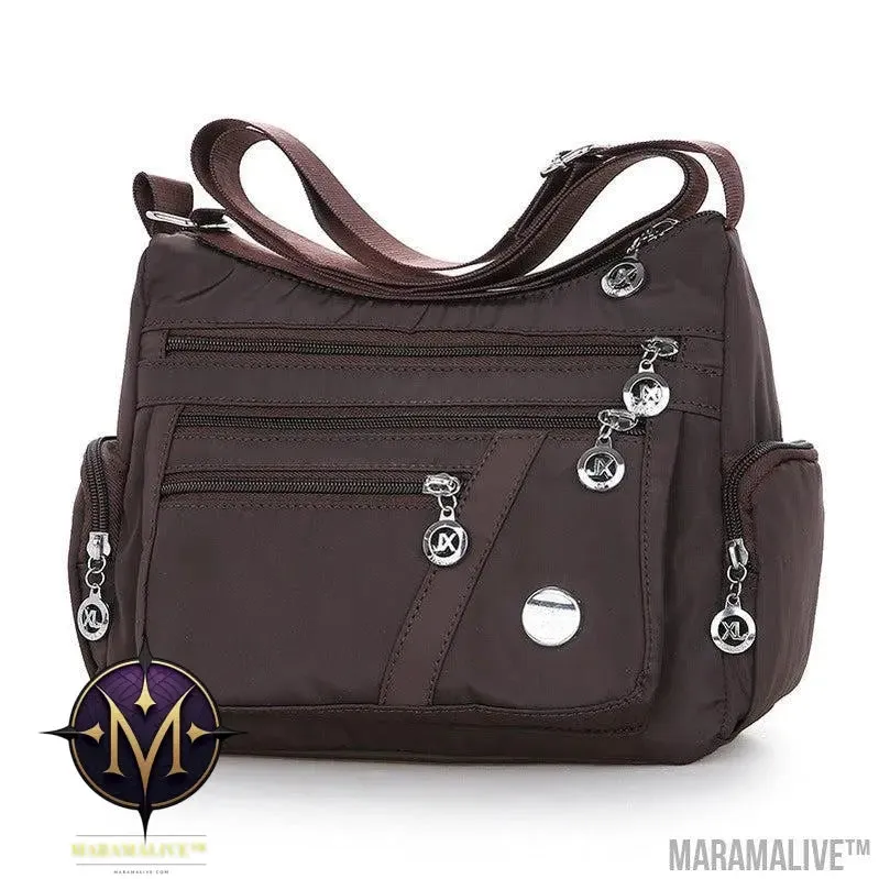 Women Shoulder Bag Multi-pocket Design Waterproof Casual High Capacity Crossbody Bag