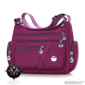 Women Shoulder Bag Multi-pocket Design Waterproof Casual High Capacity Crossbody Bag