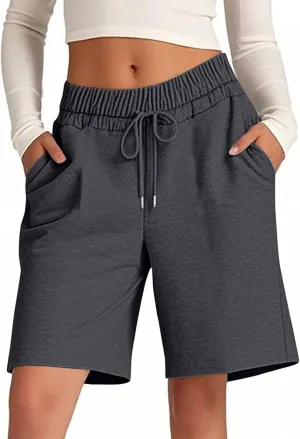 Women's Athletic Shorts High Waisted Sweat Short Casual Yoga Running Walking Lightweight Shorts for Women