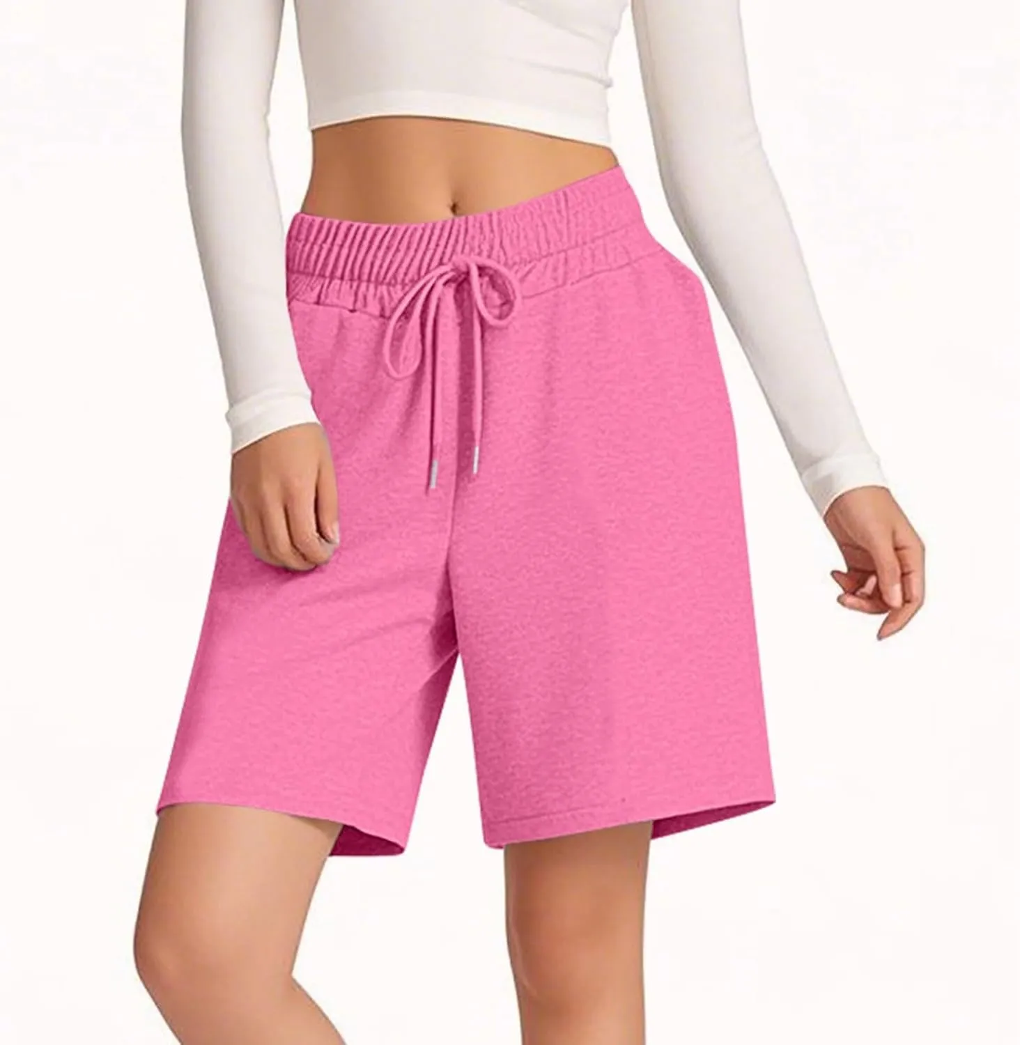 Women's Athletic Shorts High Waisted Sweat Short Casual Yoga Running Walking Lightweight Shorts for Women