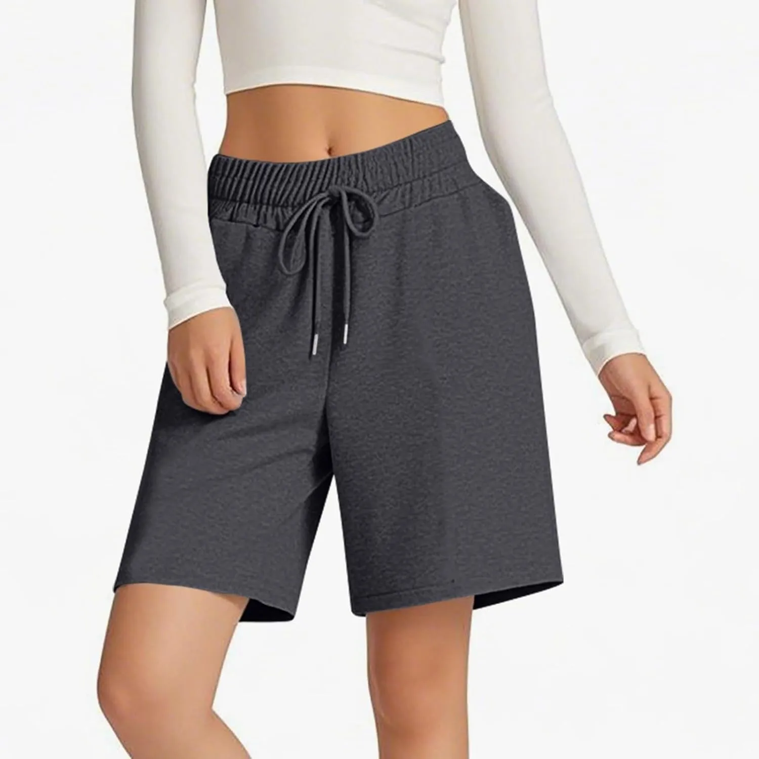 Women's Athletic Shorts High Waisted Sweat Short Casual Yoga Running Walking Lightweight Shorts for Women