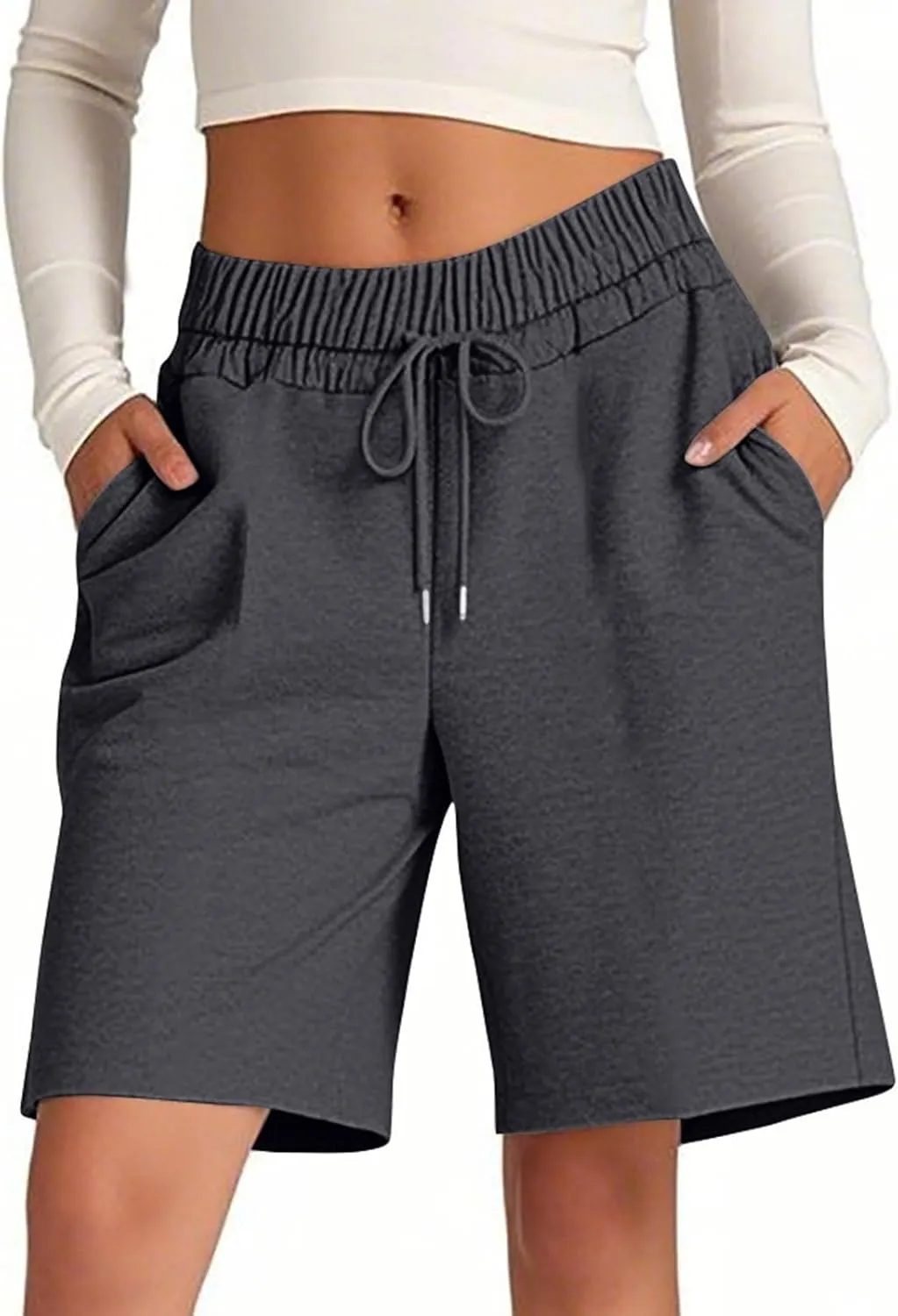 Women's Athletic Shorts High Waisted Sweat Short Casual Yoga Running Walking Lightweight Shorts for Women