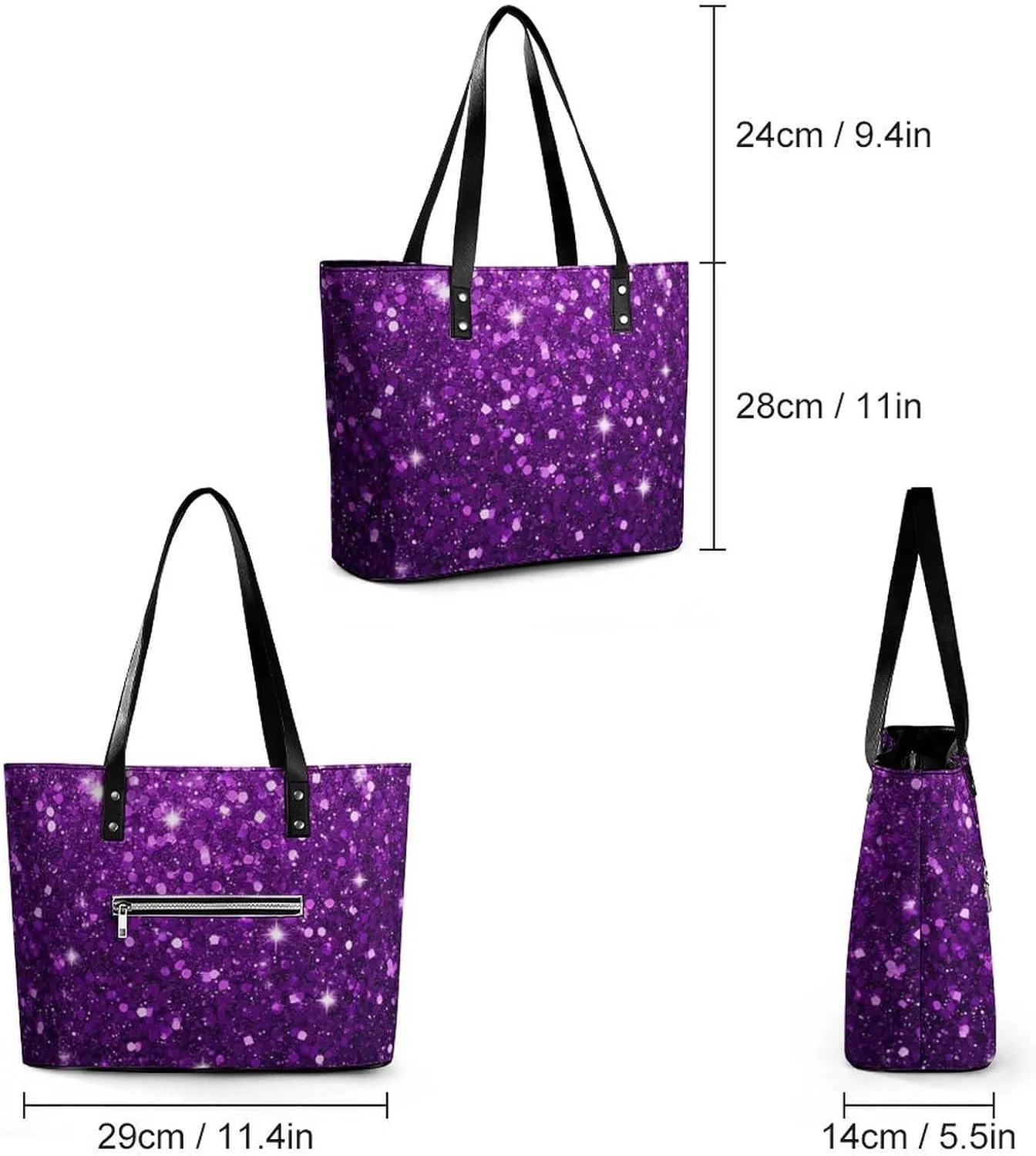 Women's Elegant Leather Handbag Unisex Leather Tote Bag Lightweight Handbag