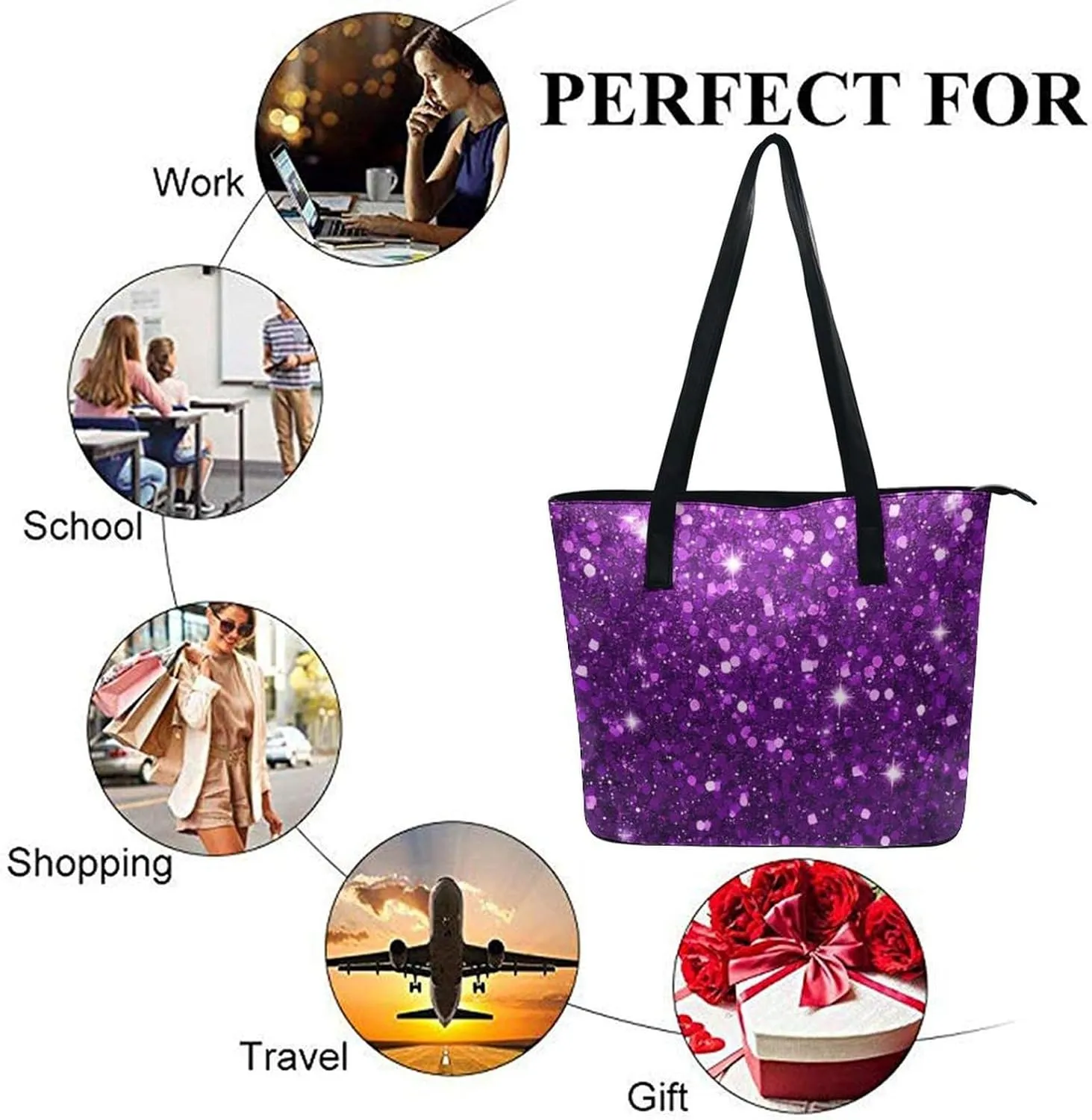 Women's Elegant Leather Handbag Unisex Leather Tote Bag Lightweight Handbag