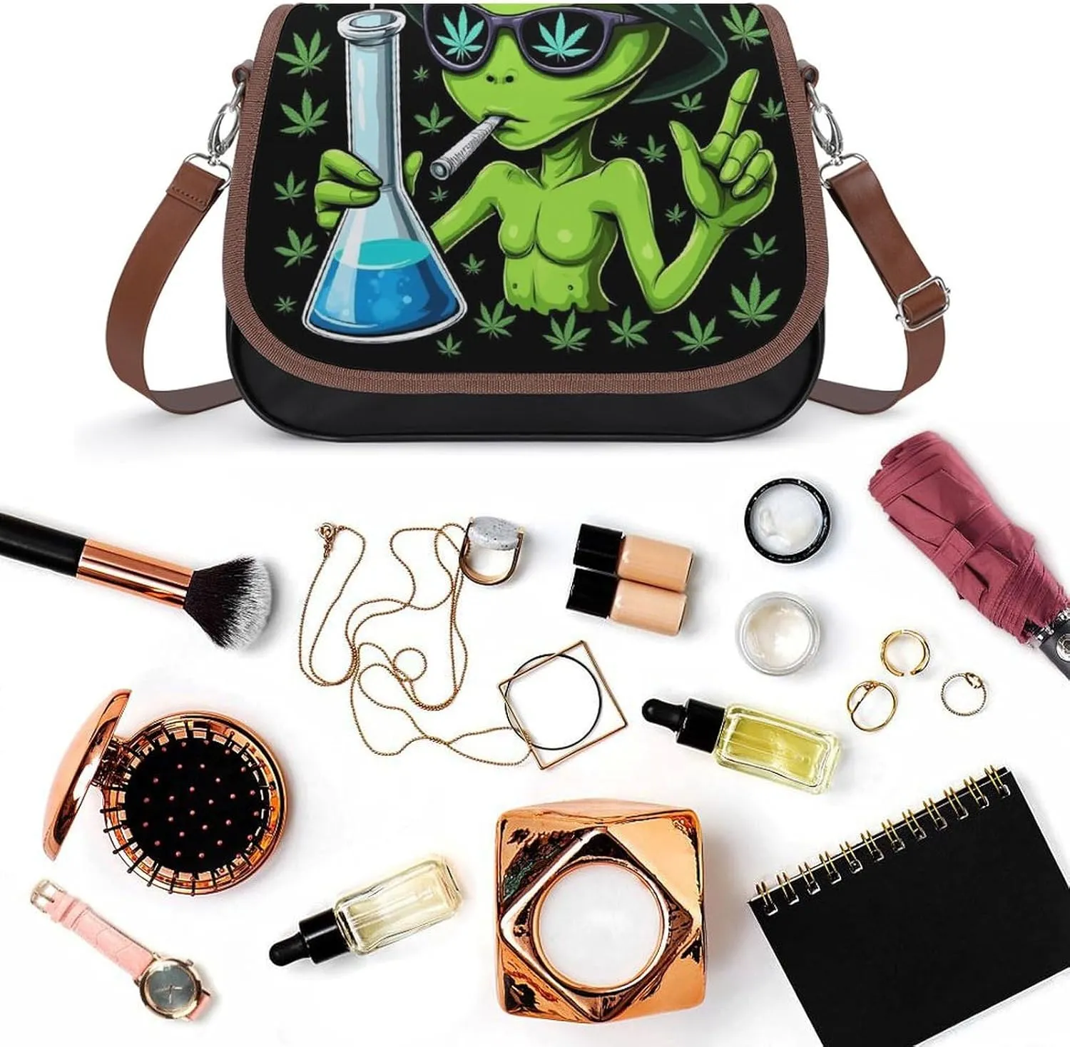 Womens PU Leather Crossbody Bag Lightweight Cellphone Purse Handbags with Adjustable Strap