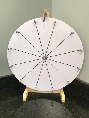 WOODWELL 20-Inch DIY Dry Erase Spin Wheel, 12 Slots with Wood Design for Desktop Kids Carnival Prize Wheel Game and DIY Editable Spin Wheel Design Markers and Eraser Included