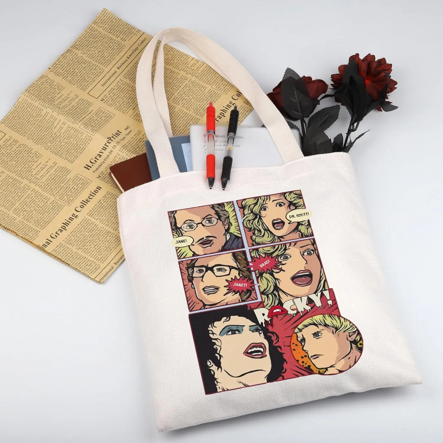 WSNANG Horror Show Musical Tote Bag Horror Show Gifts Horror Movie Themed Bag Horror Musical Fans Merch