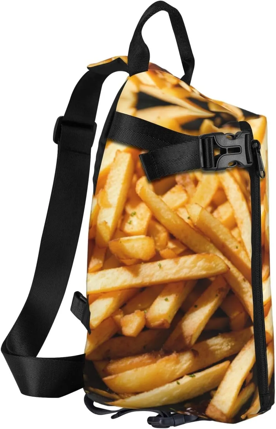 WURTON Fast Food Print Crossbody Backpack Cross Pack Lightweight Sling Bag Travel, Hiking