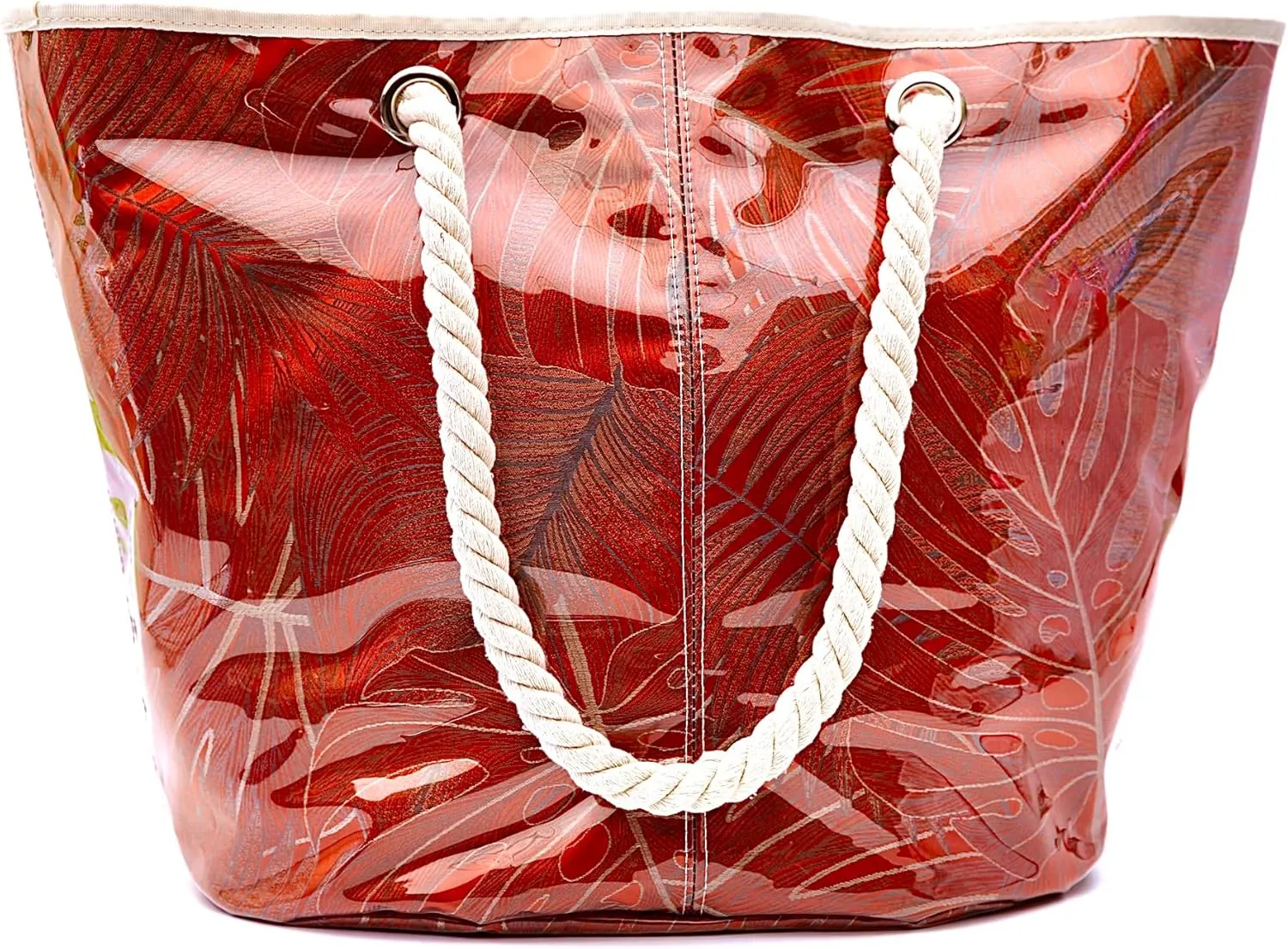 XL-Beach Tote Bag For Women and Swimming Pool Bag. Has External Transparent Waterproof And Sand Proof Layer