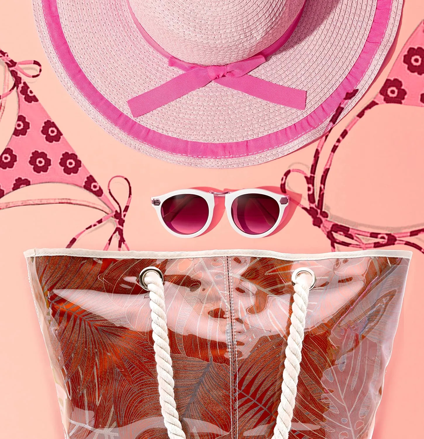 XL-Beach Tote Bag For Women and Swimming Pool Bag. Has External Transparent Waterproof And Sand Proof Layer