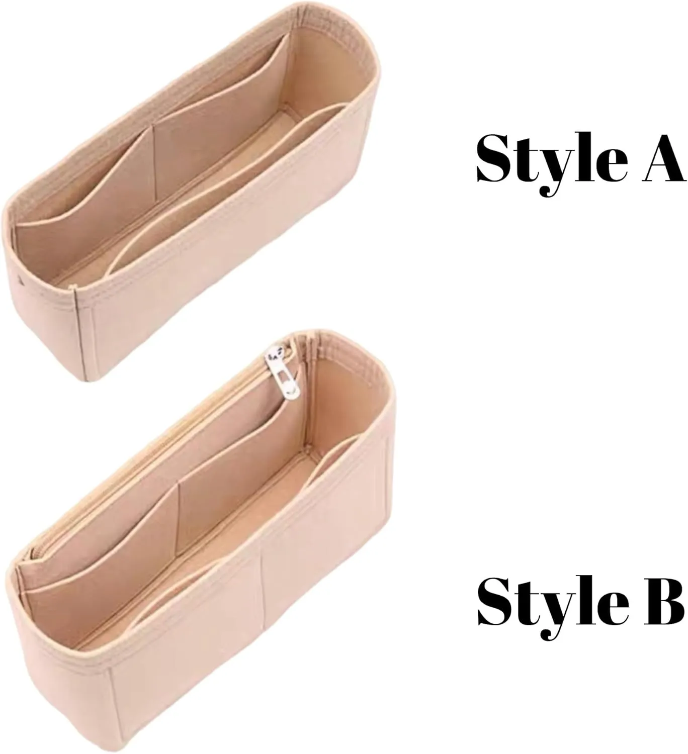 Xoppia Bag Organizer compatible with Celine Small Camille 16 Soft Bag. Felt Insert Liner for Women Handbag. (Brown, Style A: Exposure)
