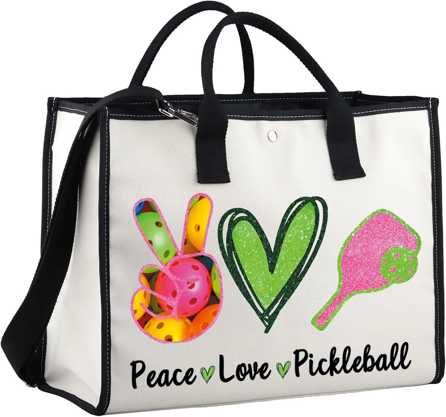XYANFA Pickleball Cosmetic Bag - Multicolor, Large - Women's Gift - Waterproof, Lightweight, Portable