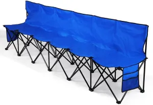 Yaheetech 6-seat Portable Folding Chair with Back for Outdoor Activities Sport Camping Beach, Space Saving, Lightweight and Carrying Bag