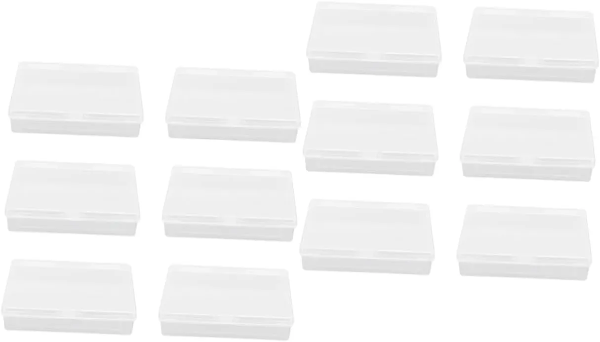 YARNOW 2sets 6pcs Transparent Small Storage Box for Cards Portable Container for Game and Multi Functional Organizer Design Visibility 6pcs*2