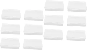 YARNOW 2sets 6pcs Transparent Small Storage Box for Cards Portable Container for Game and Multi Functional Organizer Design Visibility 6pcs*2