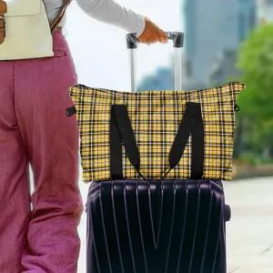 Yellow Plaid Lightweight luggage
