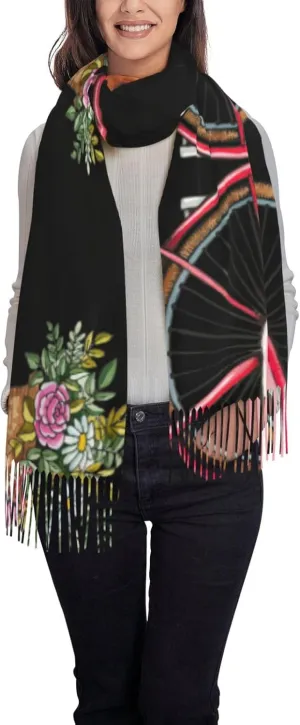 Yellow Sunflowers Exquisite Cashmere Tassel Scarf And Shawl Wraps Lightweight Fashion Scarf Presents For Ladies