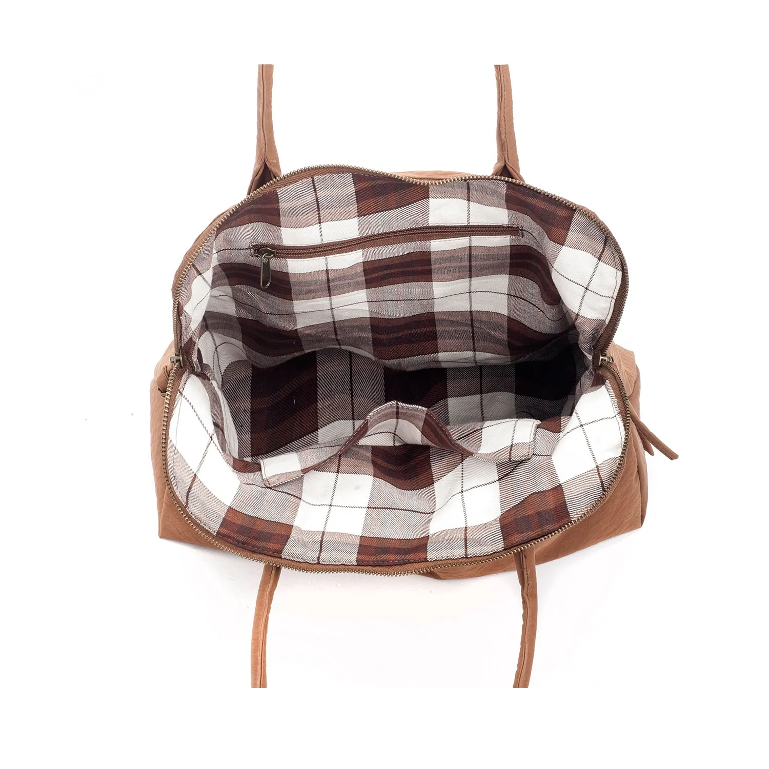 YOKO Coffee Brown Vegan Lightweight Fabric Bag