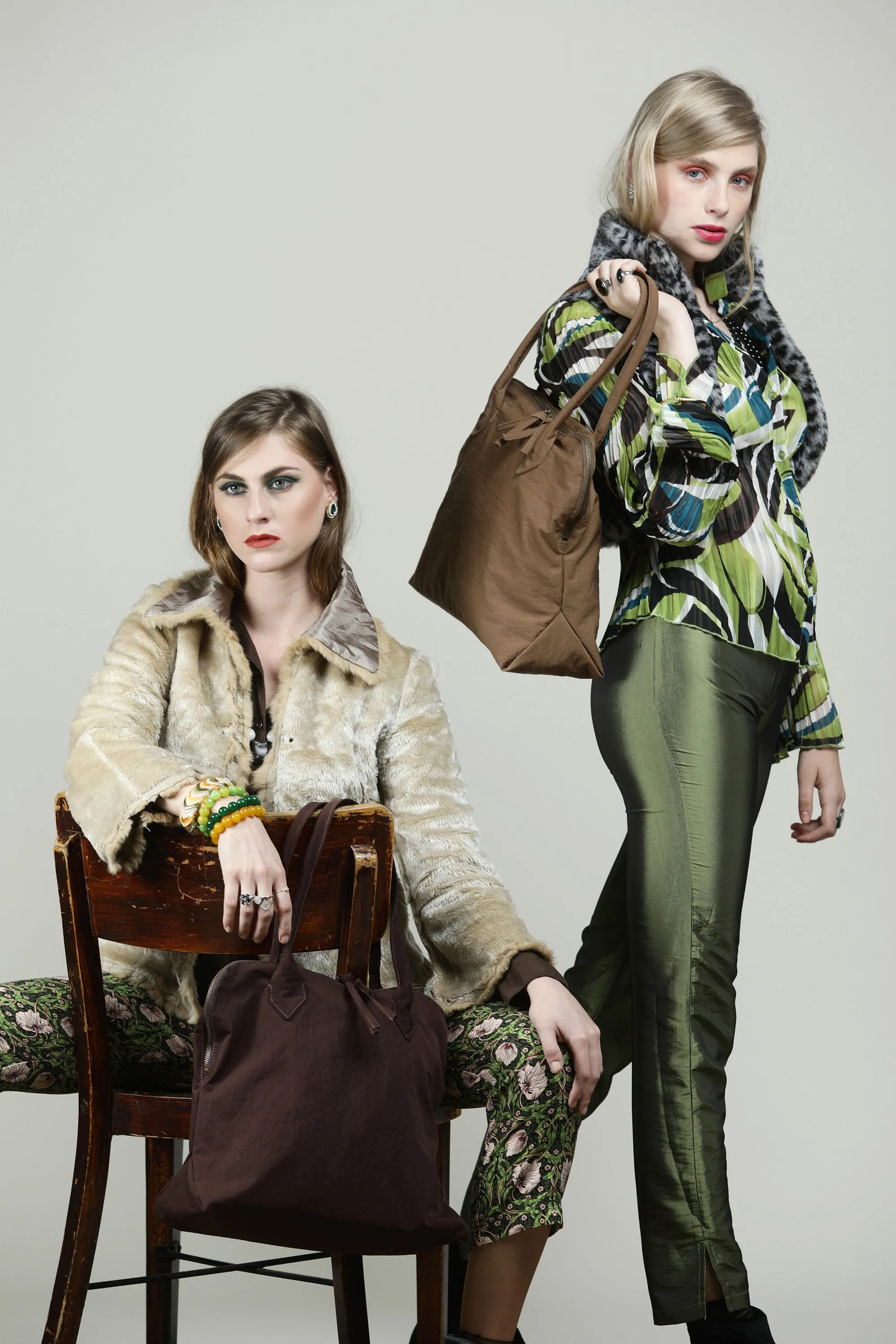 YOKO Coffee Brown Vegan Lightweight Fabric Bag