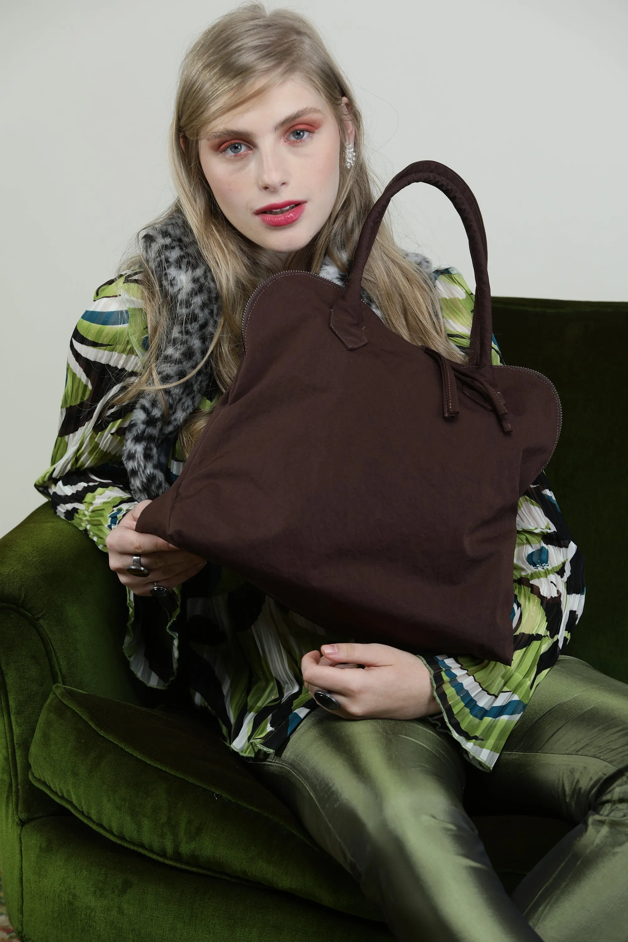 YOKO Dark Brown Vegan Lightweight Fabric Bag