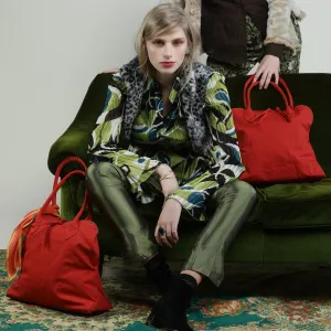 YOKO Red Vegan Lightweight Fabric Bag