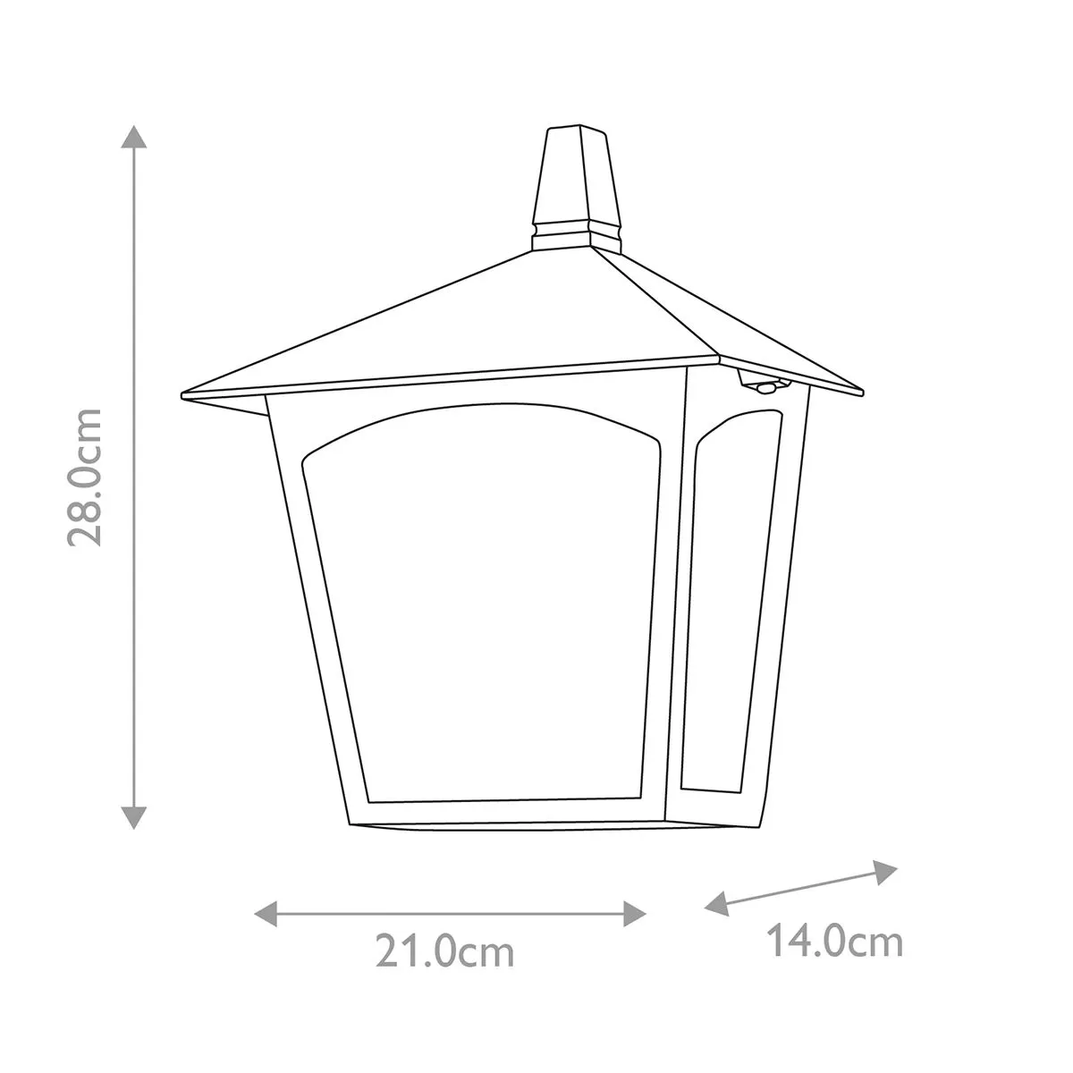 York 1 Light Flush Lantern | Black
