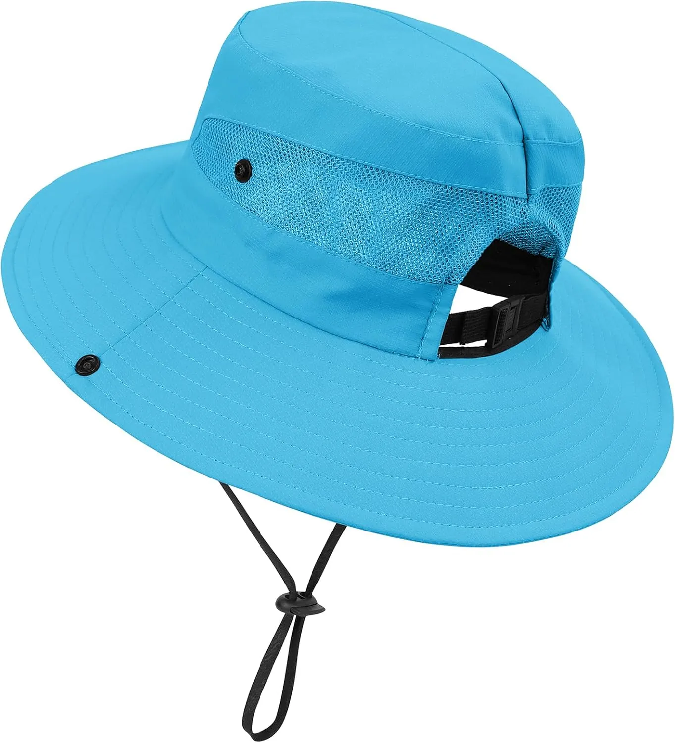 Zando Kids Bucket Hat Girls Sun Hat with Ponytail Hole UPF 50 Outdoor Hat Wide Brim Beach Summer Cap for Kids Ags 4-12