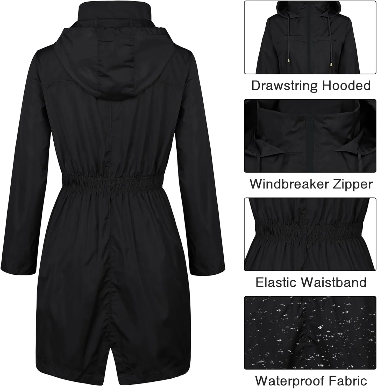 Zando Womens Rain Jackets for Women Waterproof Rain Coats for Women Active Packable Raincoat Windbreaker Jacket with Hood