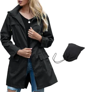 Zando Womens Rain Jackets for Women Waterproof Rain Coats for Women Active Packable Raincoat Windbreaker Jacket with Hood