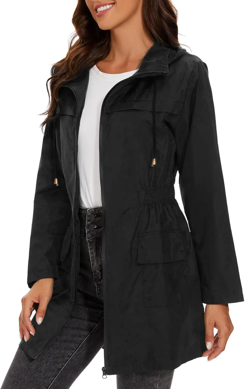 Zando Womens Rain Jackets for Women Waterproof Rain Coats for Women Active Packable Raincoat Windbreaker Jacket with Hood