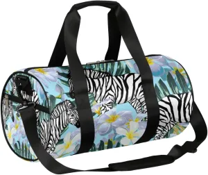 Zebra Flower Sports Gym Bag Duffel Bags Workout Lightweight Shoulder Weekender Bag Travel Duffel Bag for Men Women(Zebra Print)