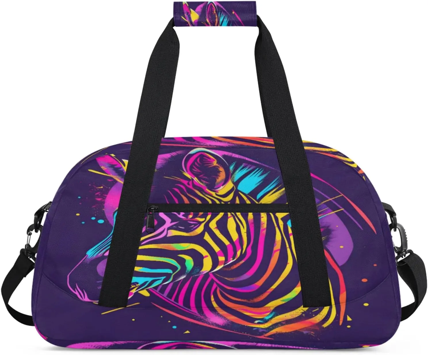 Zebra Gym Bag for Women Men, Sports Travel Duffel Bag Lightweight Workout Bag Carry On Overnight Weekender Bag