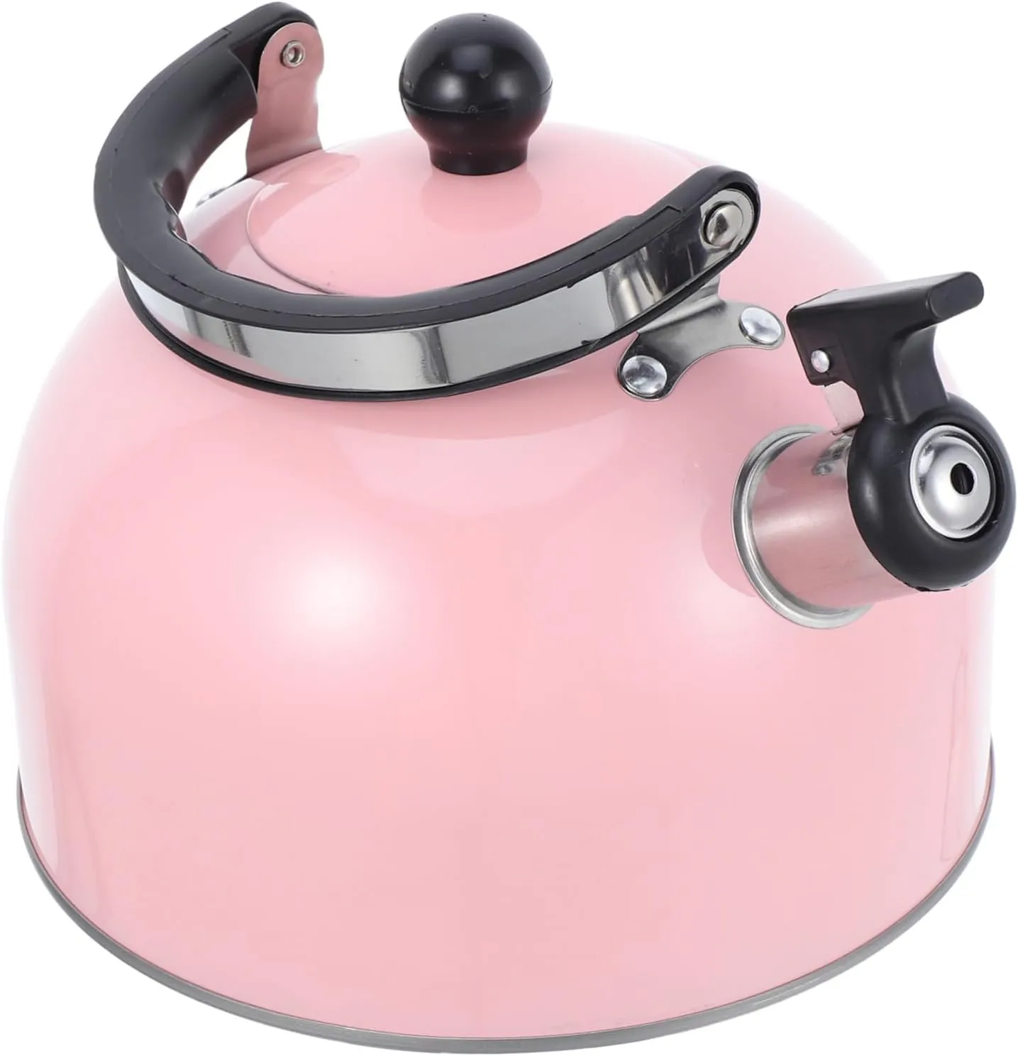 Zerodeko Stainless Steel Whistling Kettle Handle Teapot for Stovetop for Home Dorm Camping Travel Use Efficient Heating for Tea
