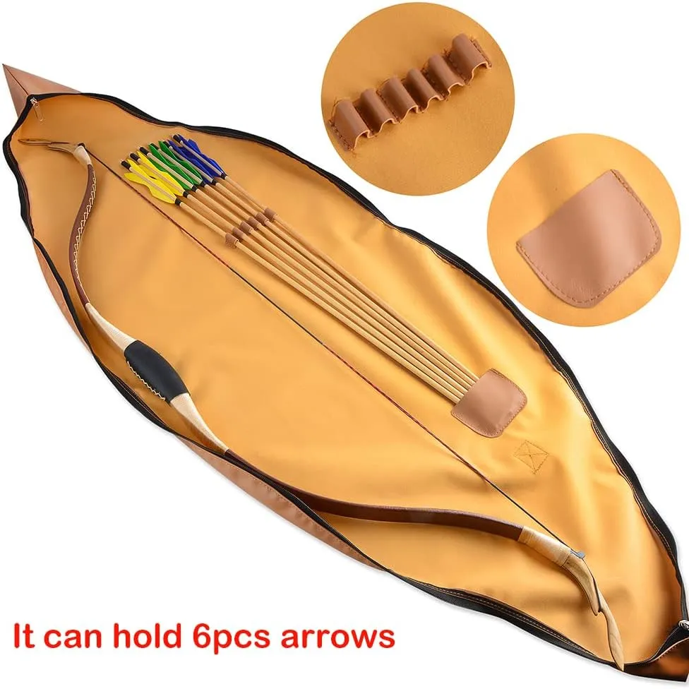 ZSHJGJR Archery Bag 60 Inch Traditional Recurve Bow Case for Longbow, Horse Bow, and Traditional Bow