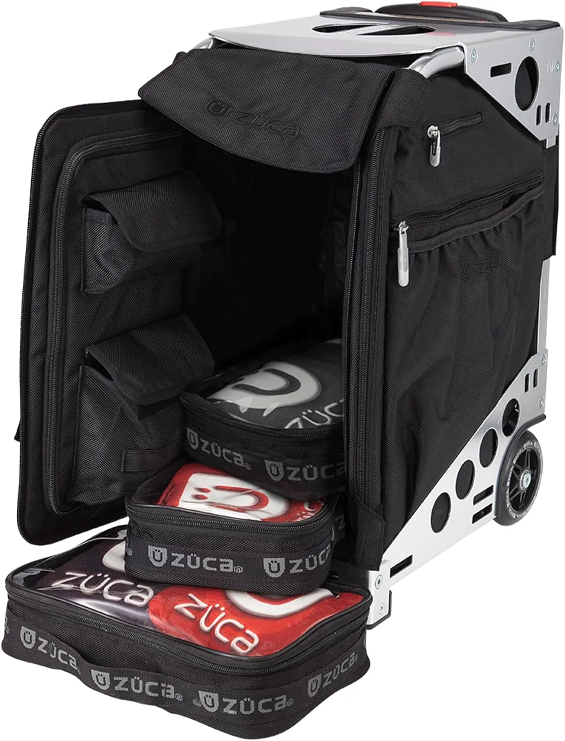 ZUCA Cornhole Pro Bag & Frame - Lightweight Suitcase Carry Luggage, FAA-Compliant Aluminum Frame with Telescoping Handle, Shock-Absorbing Wheels & Water-Resistant Insert Bag, 300 lbs Capacity
